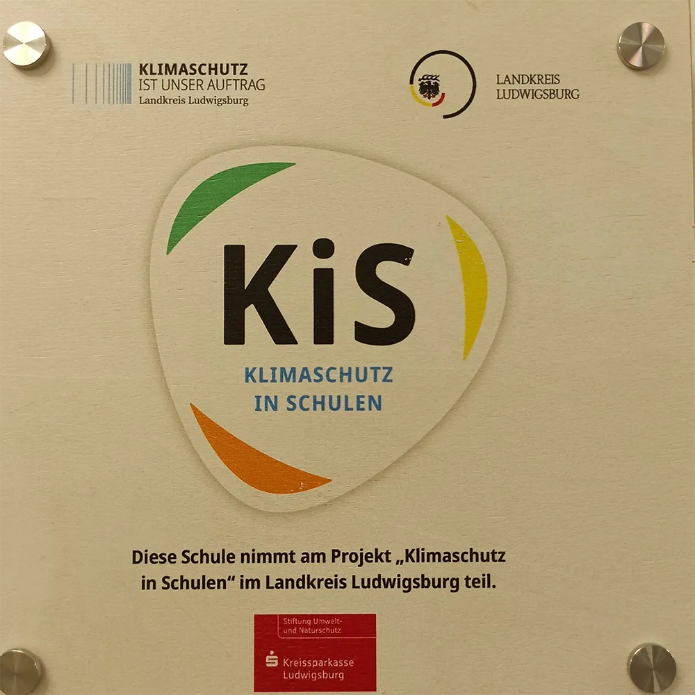 Tafel zur Teilanahme am Projekt "Klimaschutz in Schulen"