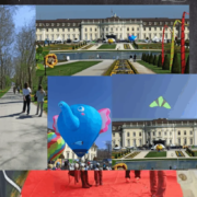 Kollage aus Bildern des Auflugs ins Blühende Barock im Schloß Ludwigsburg